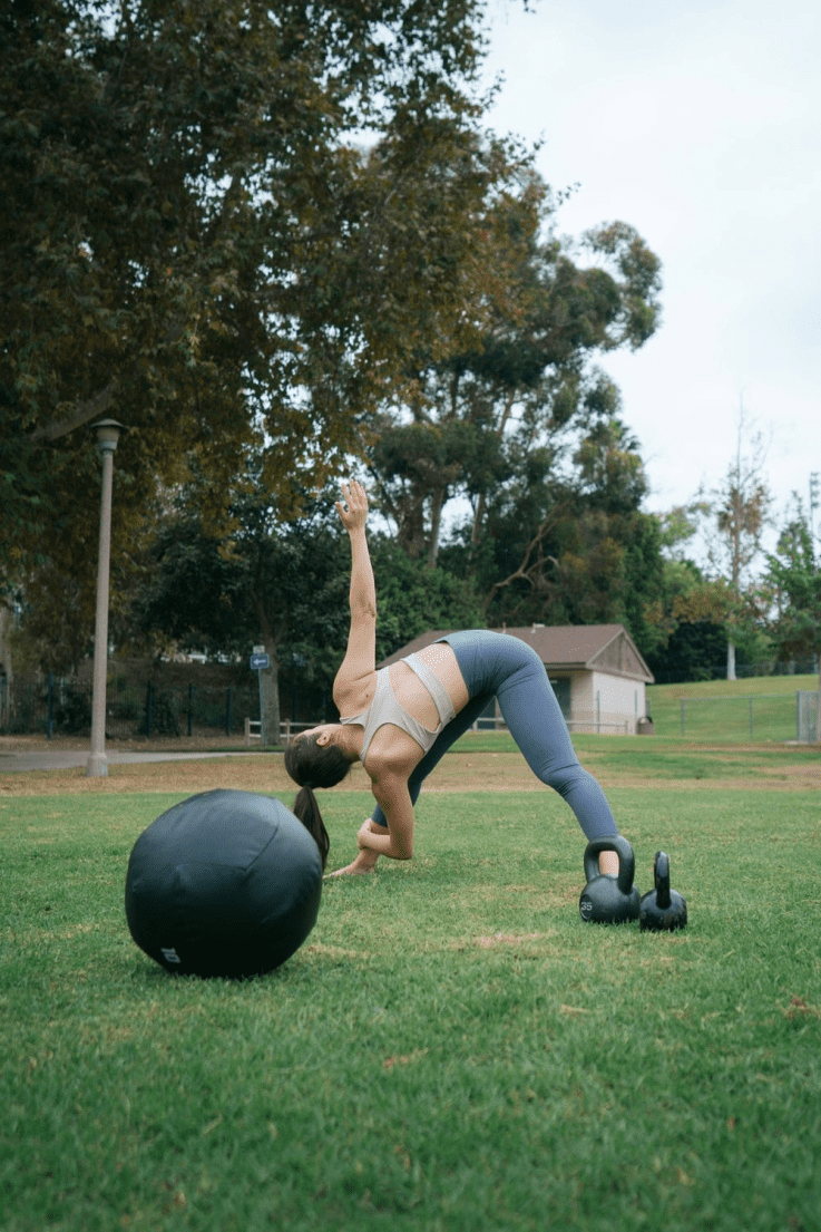 a person working out on a ground